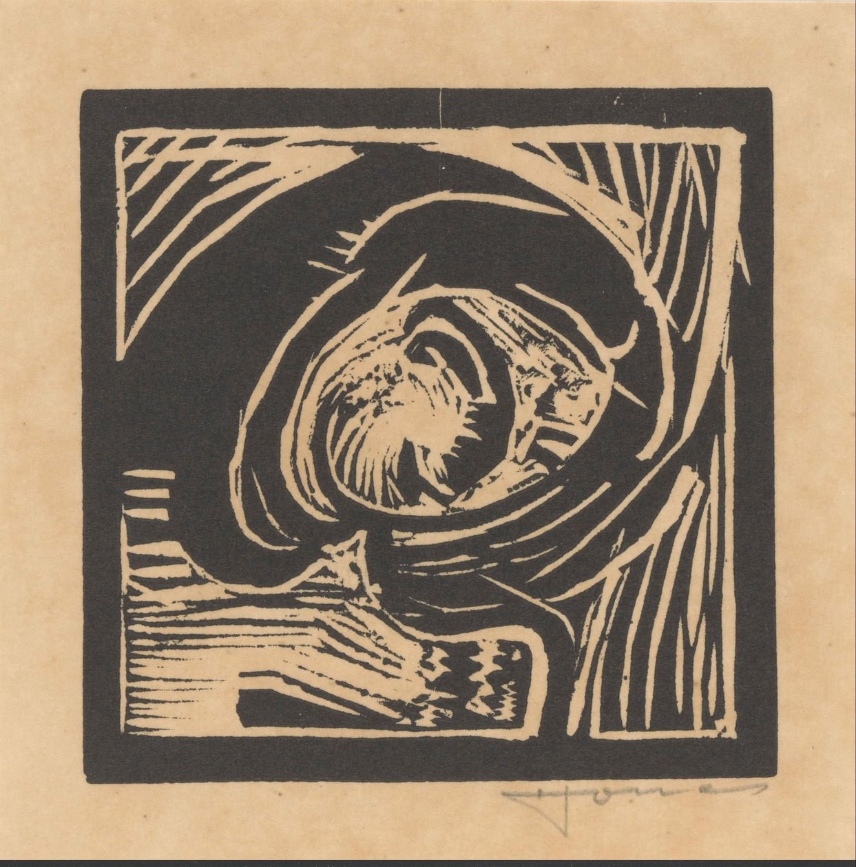 Kop van een figuur door Henri Jonas (signed by artist)