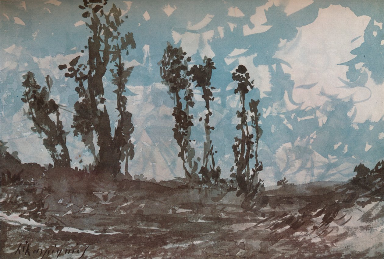 Populieren door Henri Joseph Harpignies