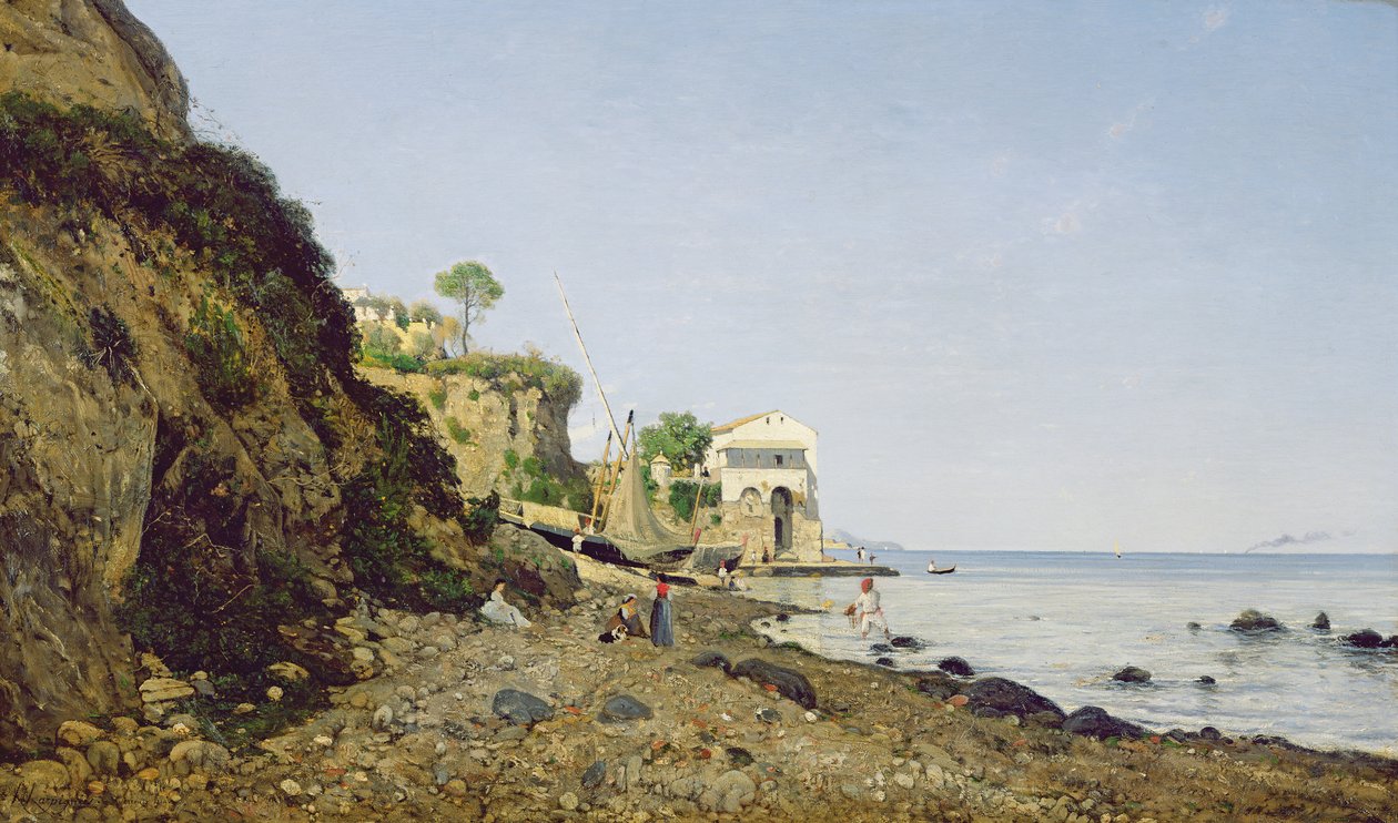 Zeegezicht bij Sorrento, 1859 door Henri Joseph Harpignies