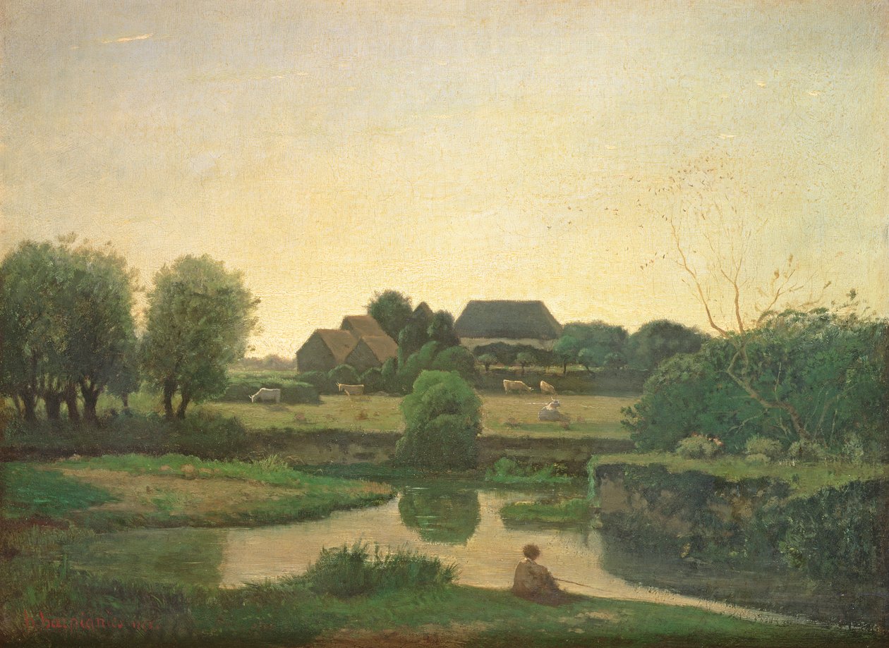 De Vijver, 1853 door Henri Joseph Harpignies