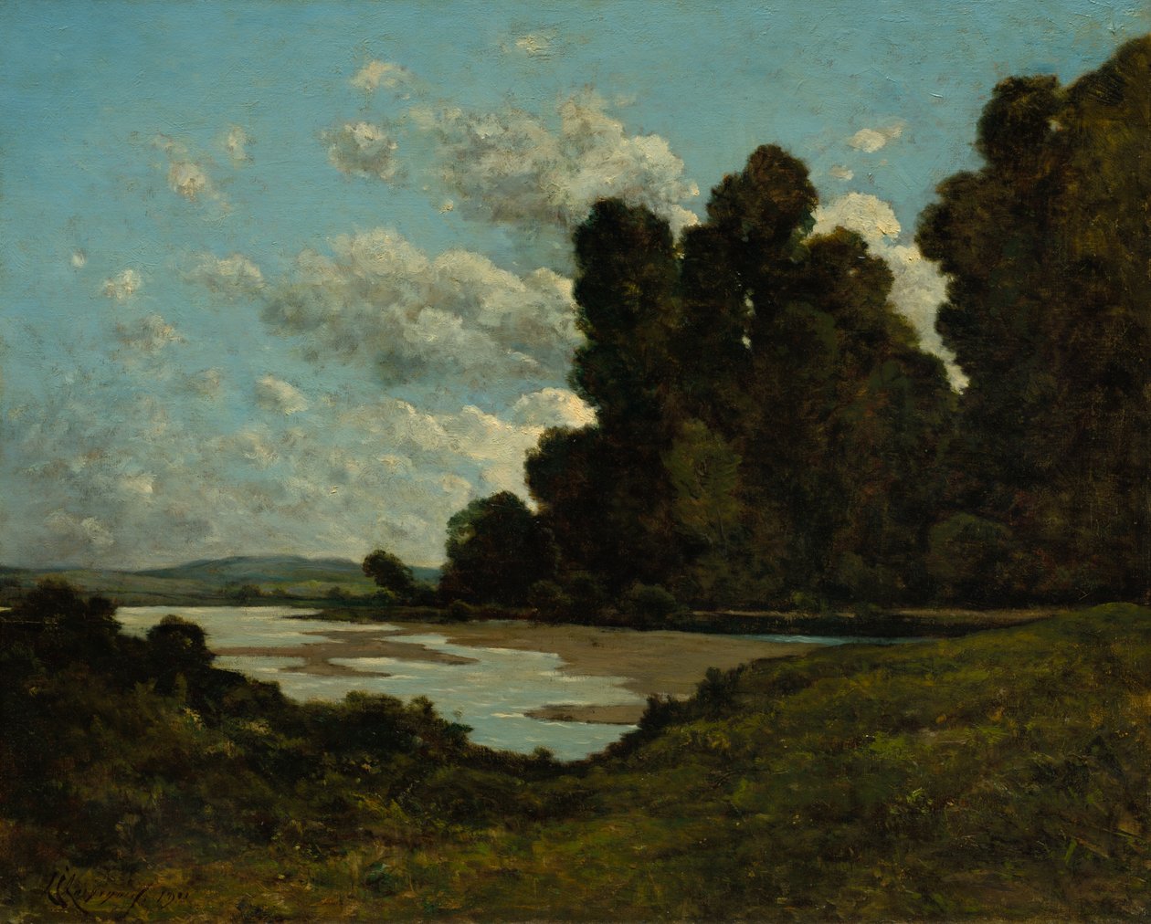De rivier de Loire bij Nevers, 1901 door Henri Joseph Harpignies
