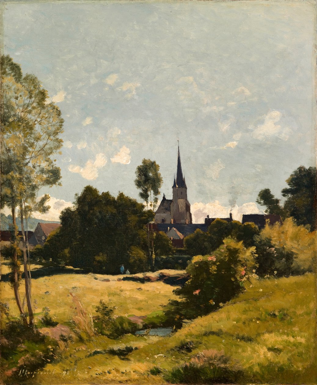 De Dorpskerk door Henri Joseph Harpignies