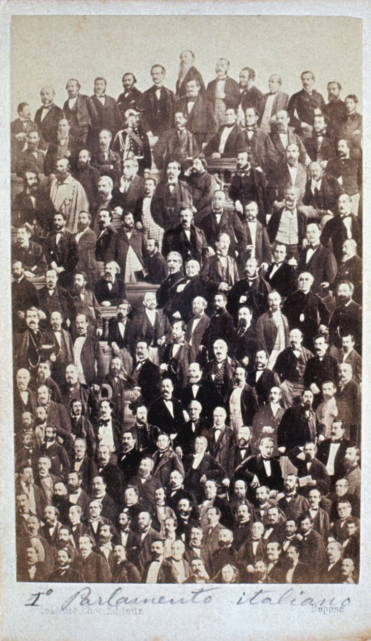 Het eerste Italiaanse parlement 1861 door Henri Le Lieure