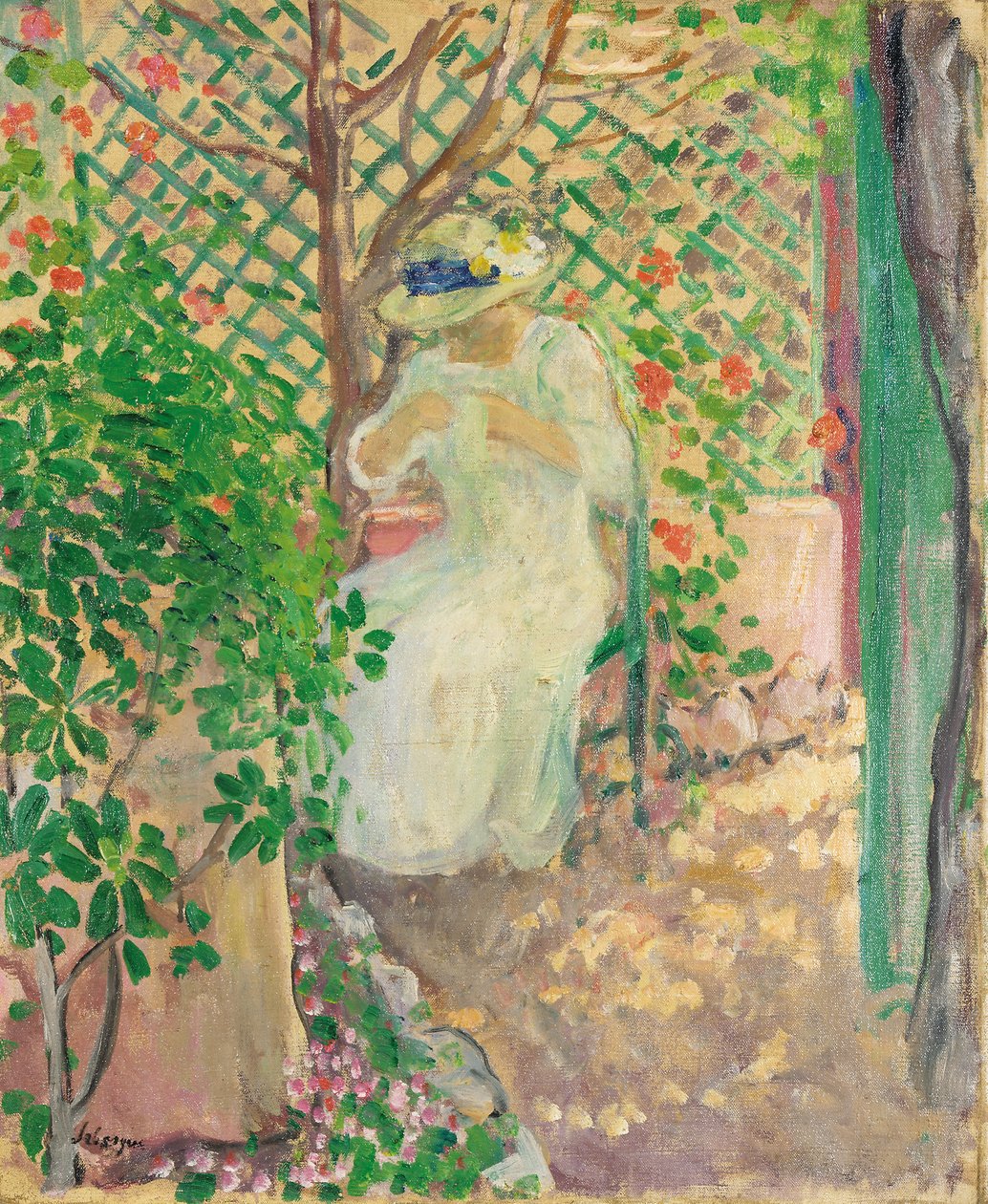 Marthe Lebasque in de Gloriette door Henri Lebasque