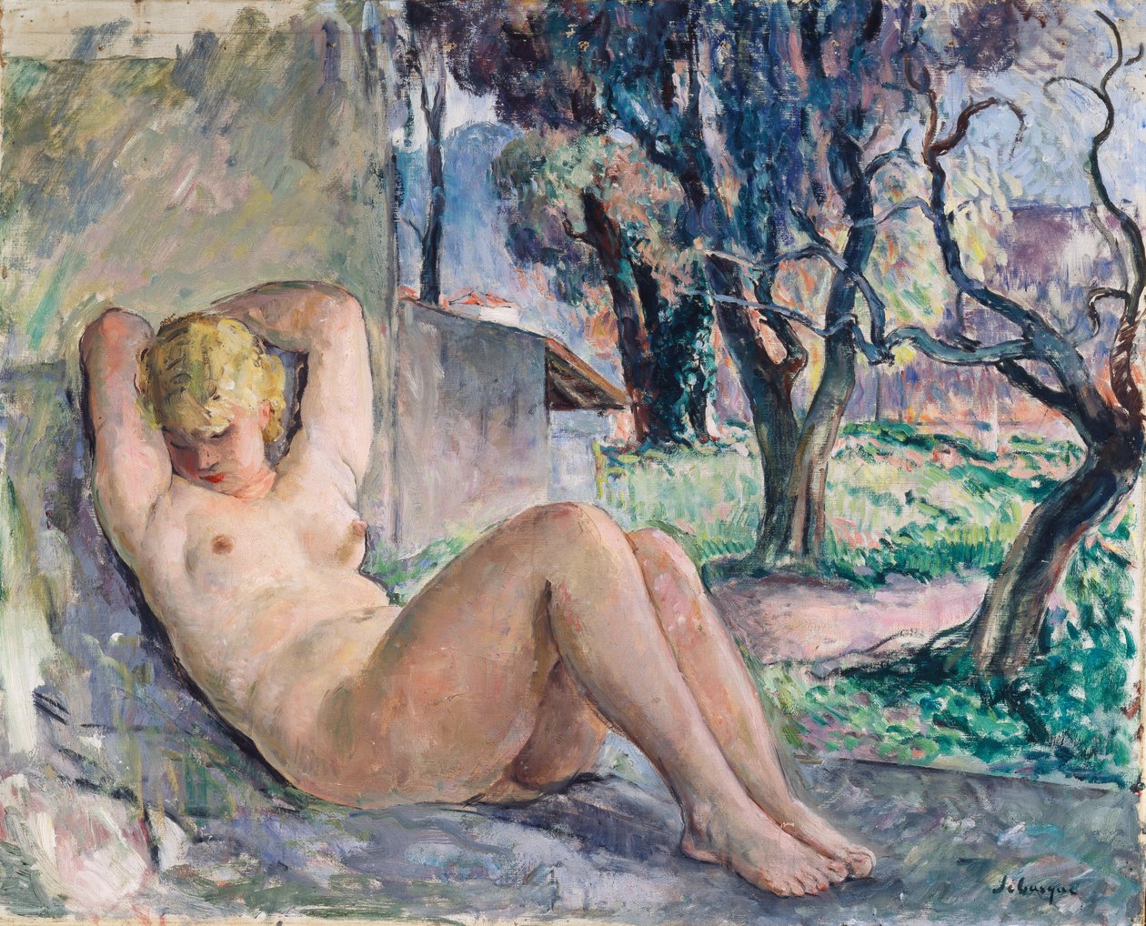 Naakt Liggend in een Tuin, ca. 1934 door Henri Lebasque