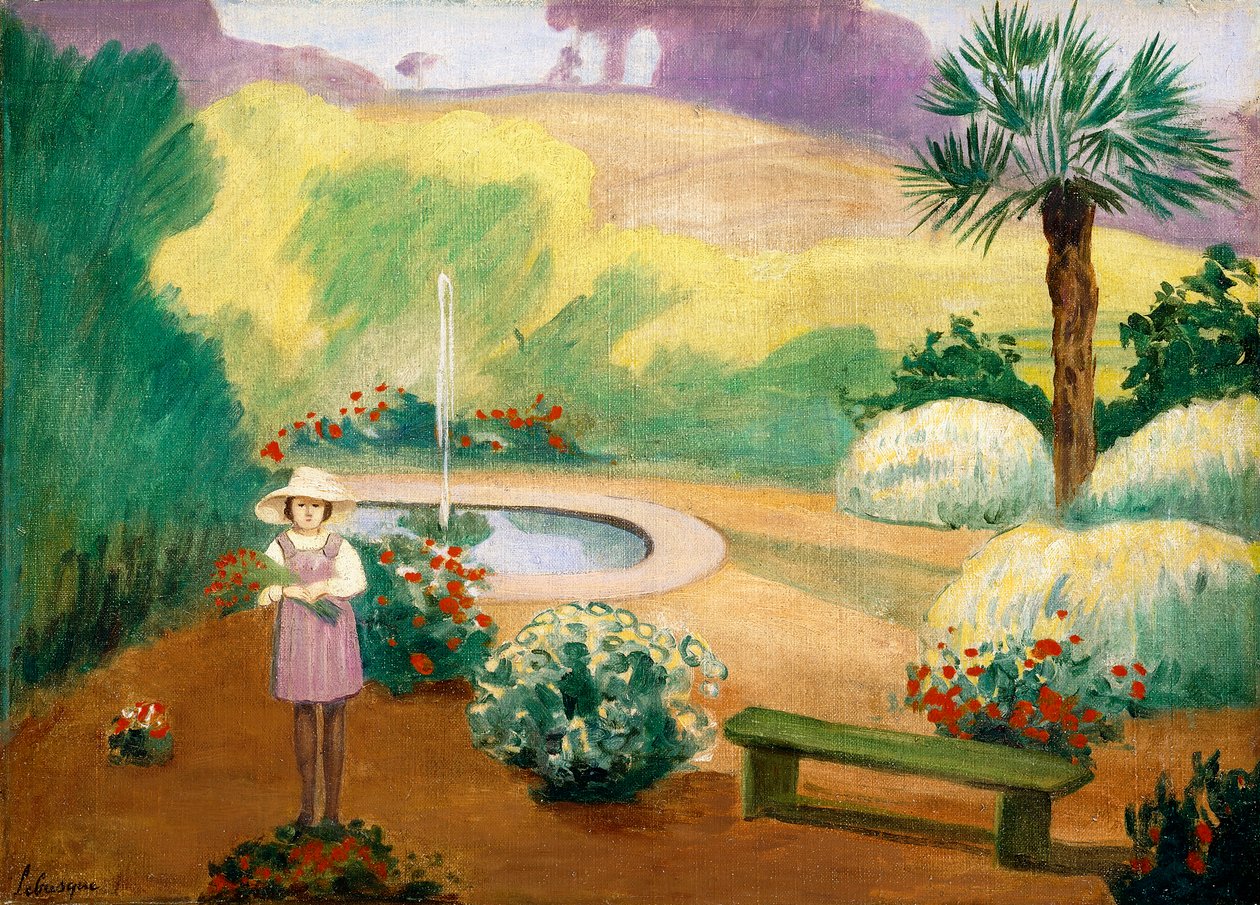 Jong meisje bij de fontein door Henri Lebasque