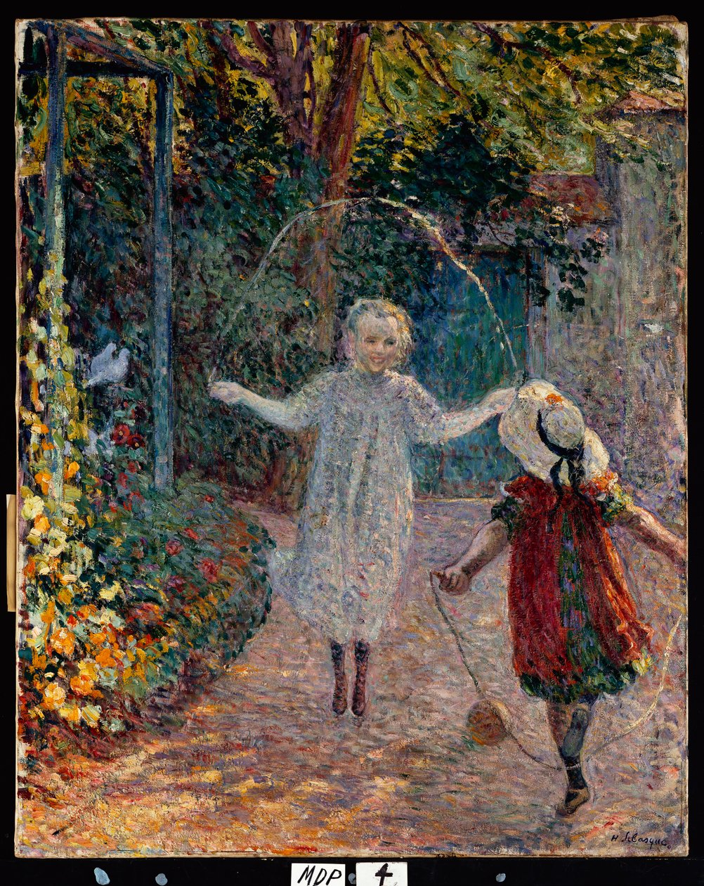 Meisjes spelen in de tuin, 1899 door Henri Lebasque