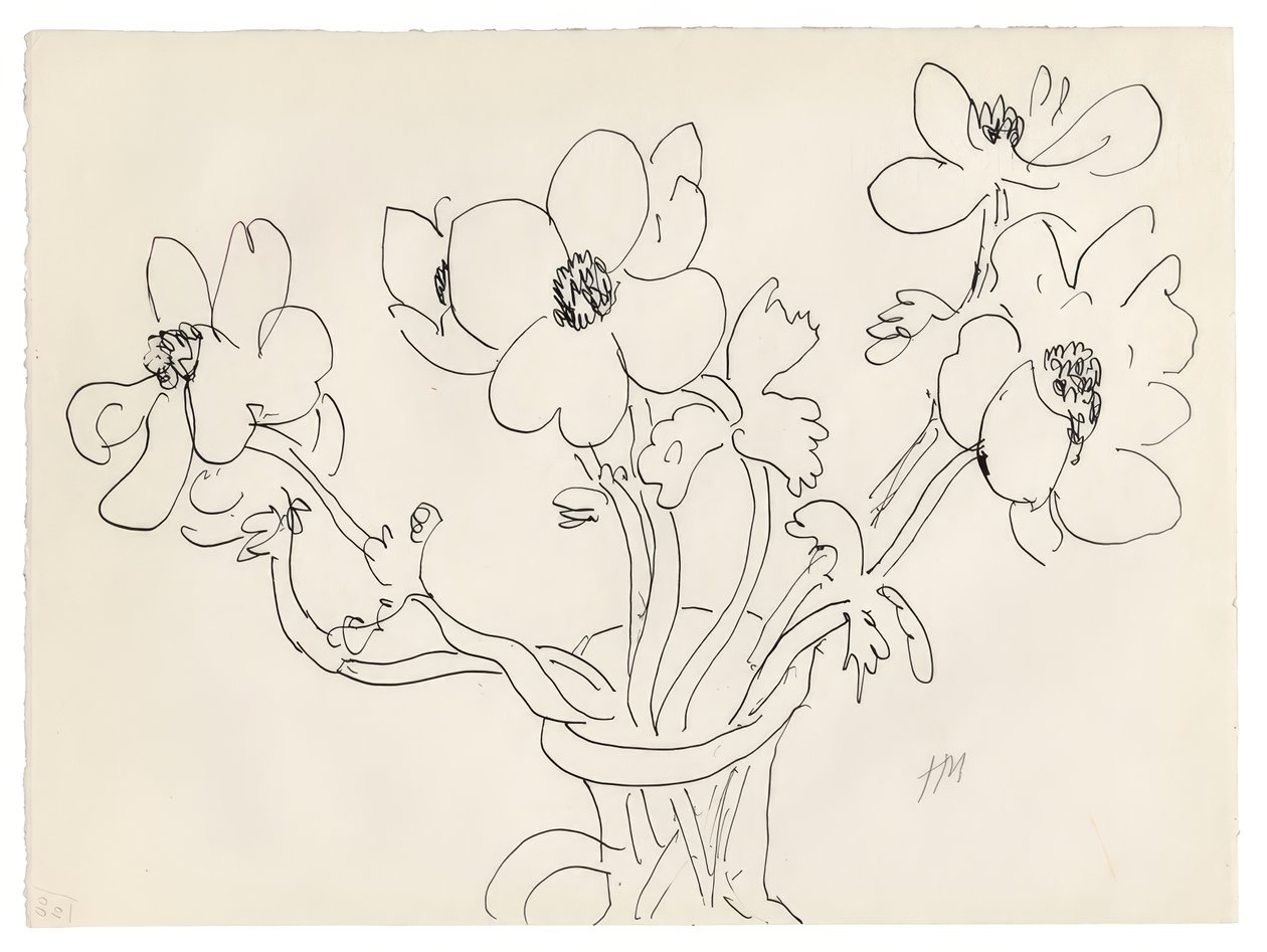Anémones in een vaas door Henri Matisse