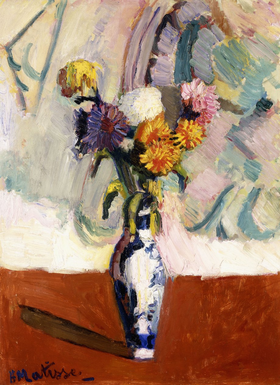 Chrysanten in een Chinese Vaas door Henri Matisse