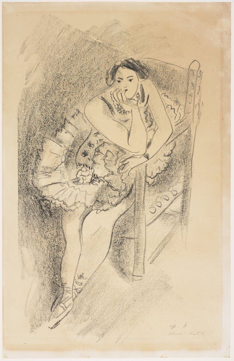 Danser in een houten stoel door Henri Matisse