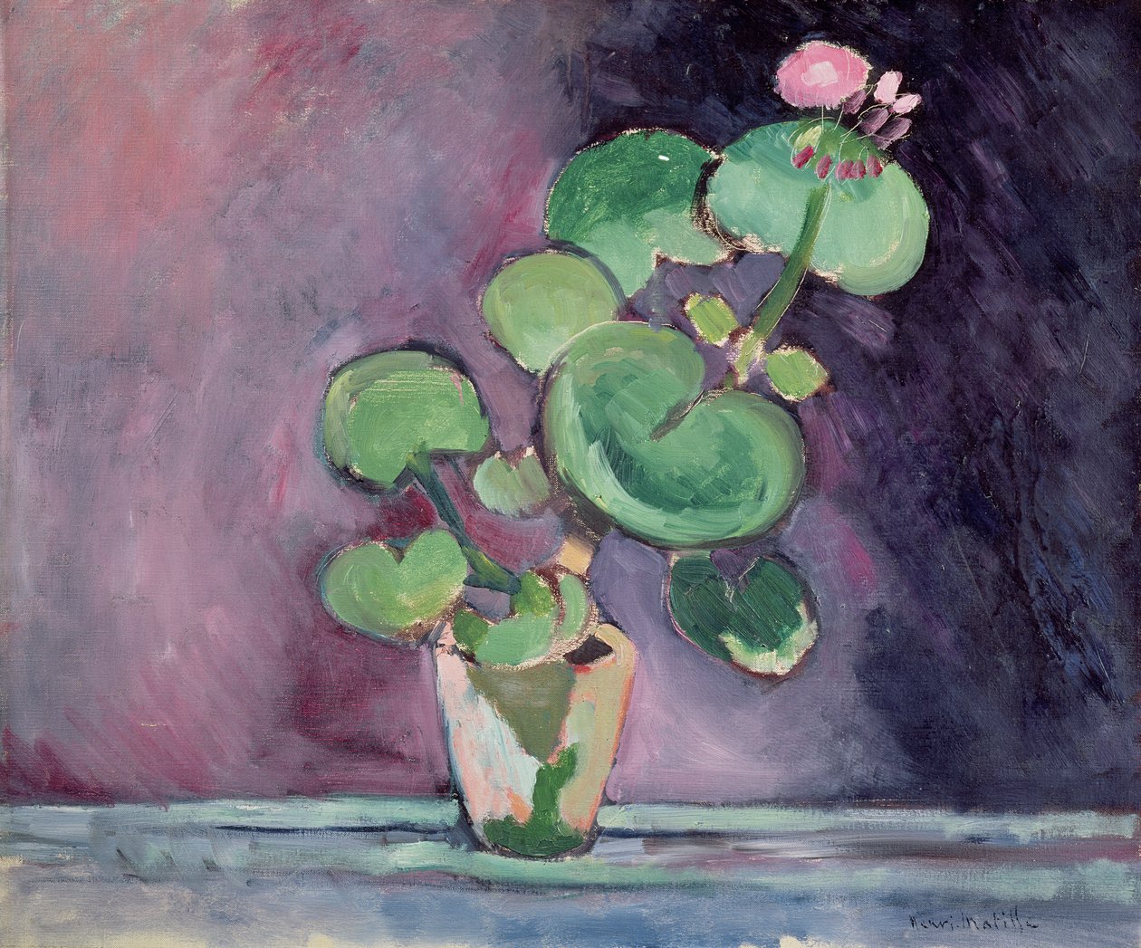 Geranium in een pot (olieverf op doek) door Henri Matisse