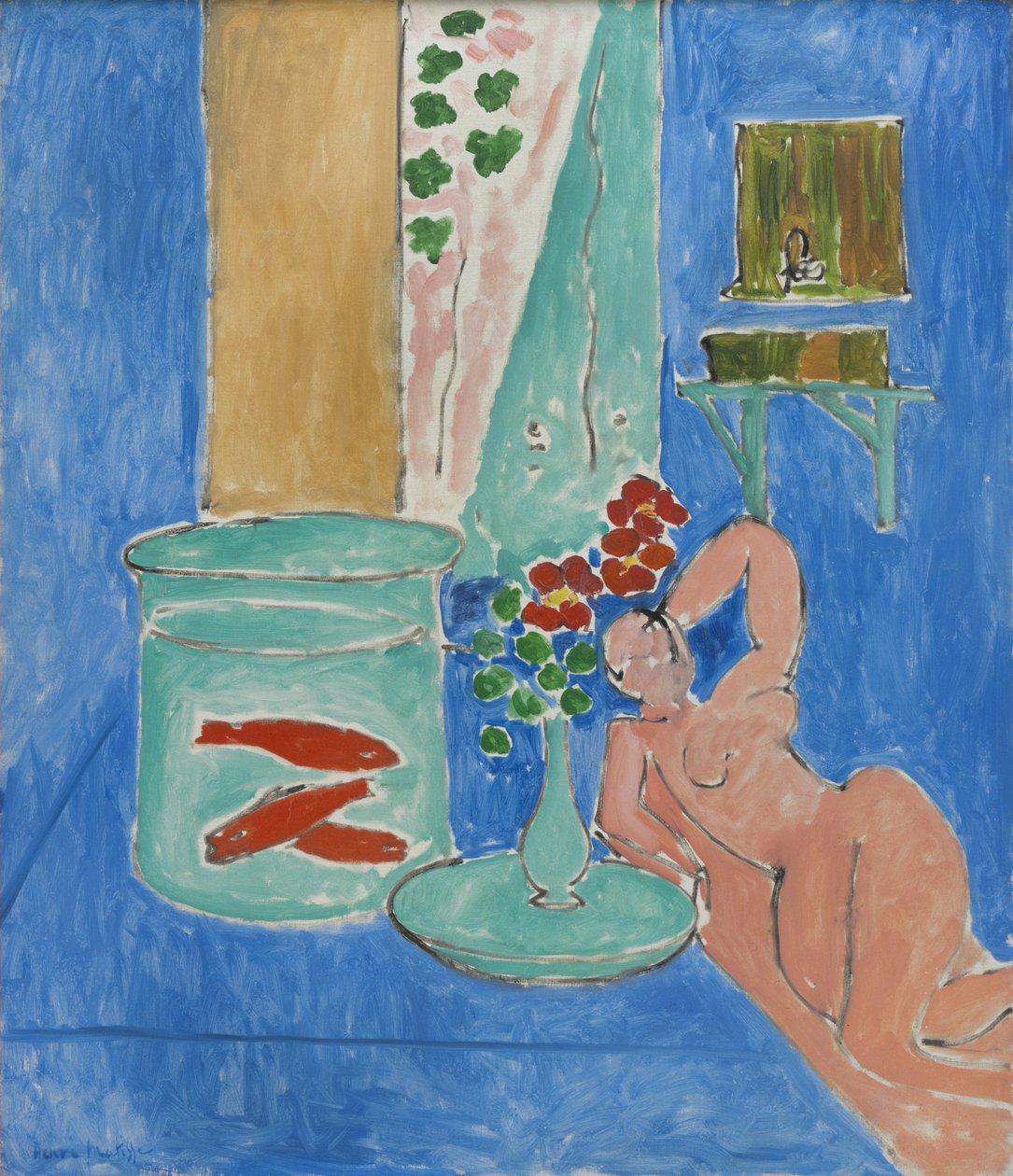 Goudvissen en beeldhouwkunst door Henri Matisse