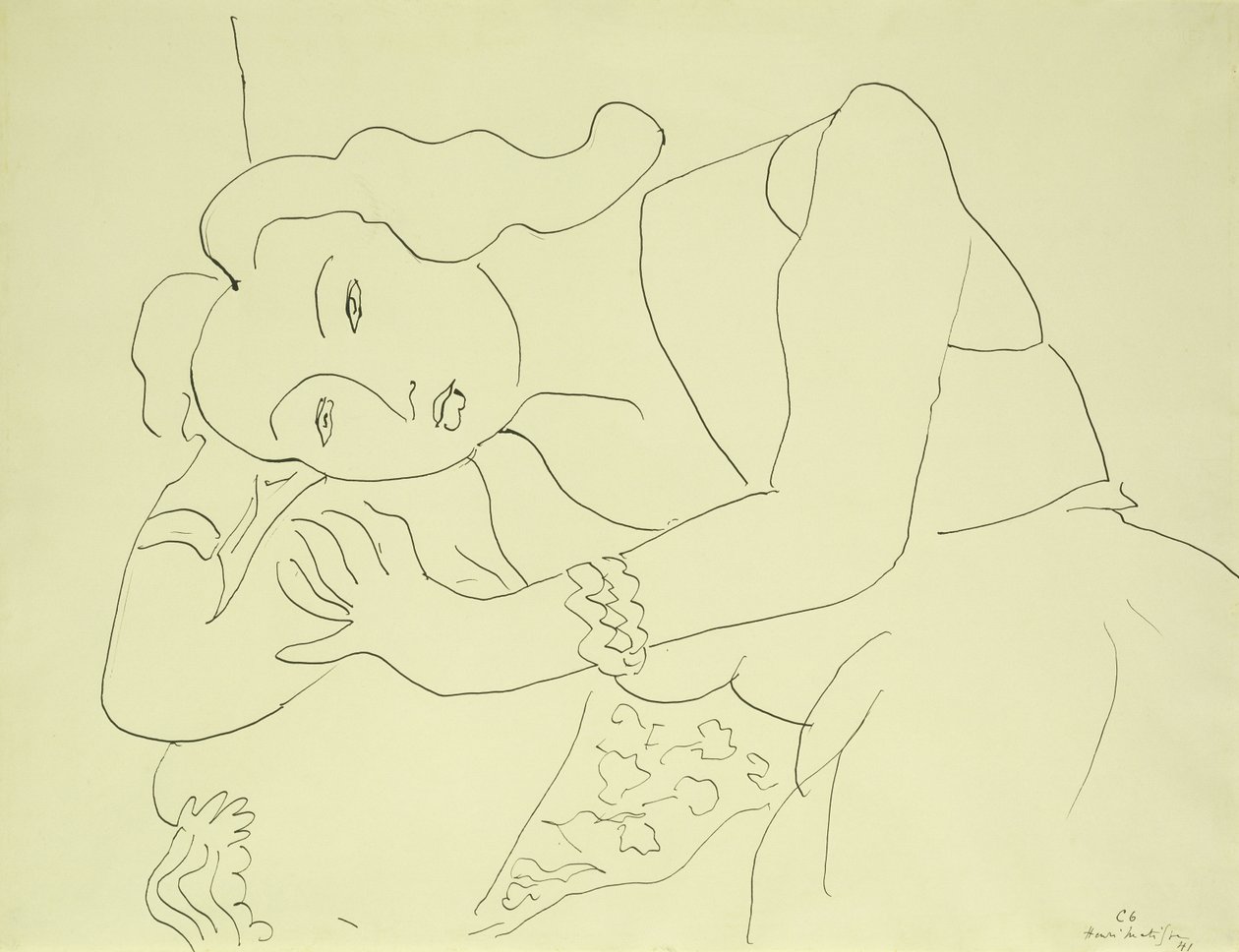 Hoofd van een vrouw door Henri Matisse