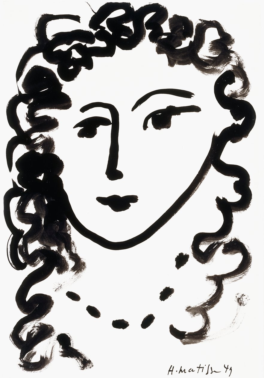 Hoofd van een vrouw door Henri Matisse