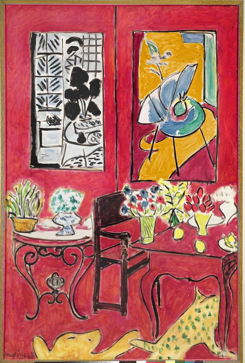 Groot rood interieur door Henri Matisse
