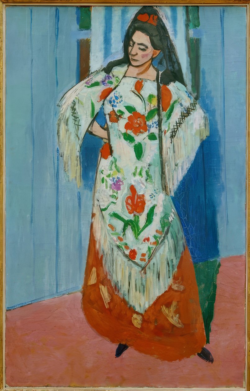 Madame Matisse met een Manilla sjaal door Henri Matisse