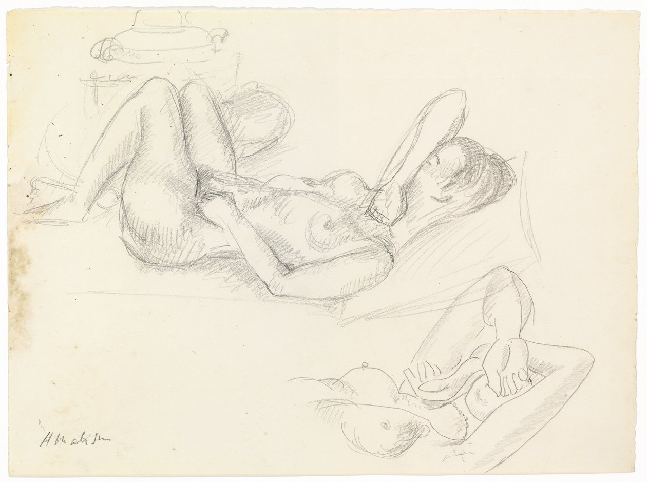 Naaktstudie, bedekt gezicht door Henri Matisse