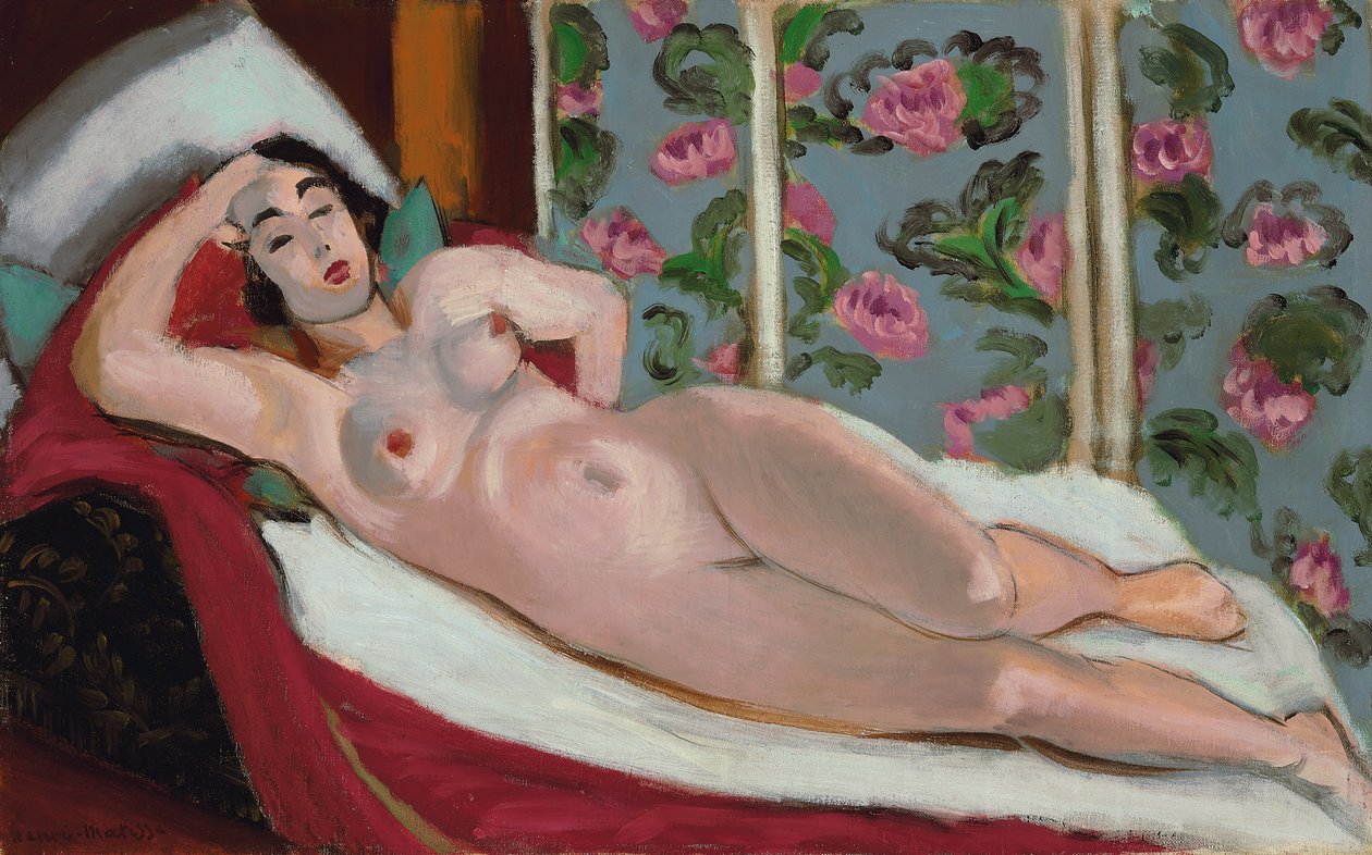 Naakt op een chaise longue door Henri Matisse