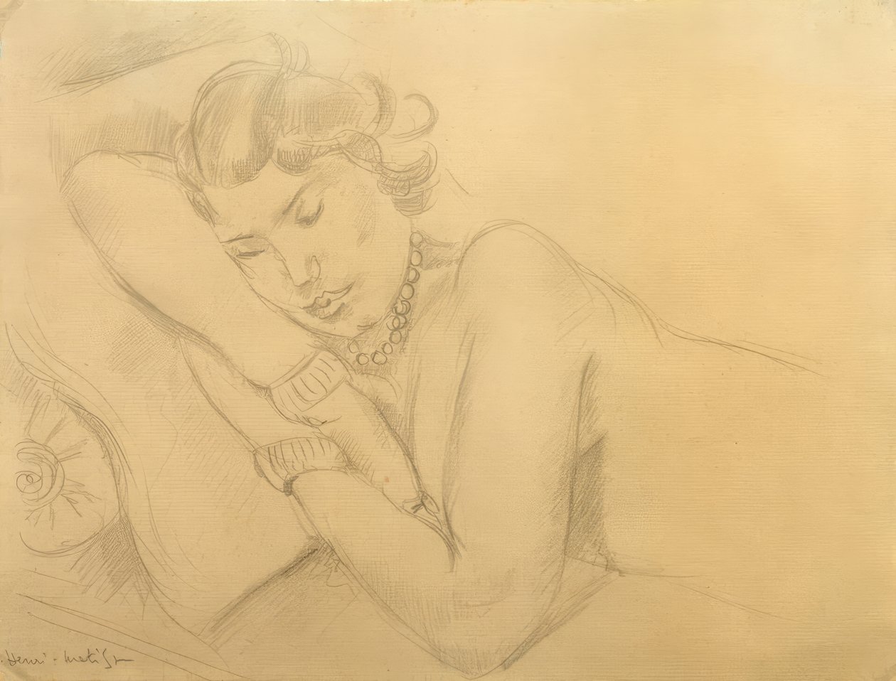 Slapende vrouw door Henri Matisse