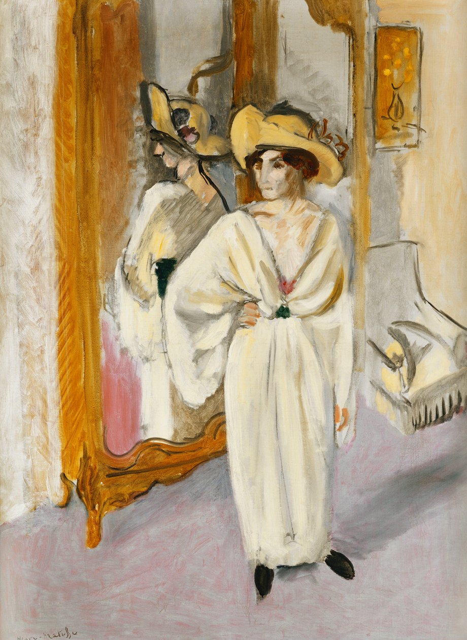 Vrouw in het wit, ca. 1918-19 (olieverf op doek) door Henri Matisse