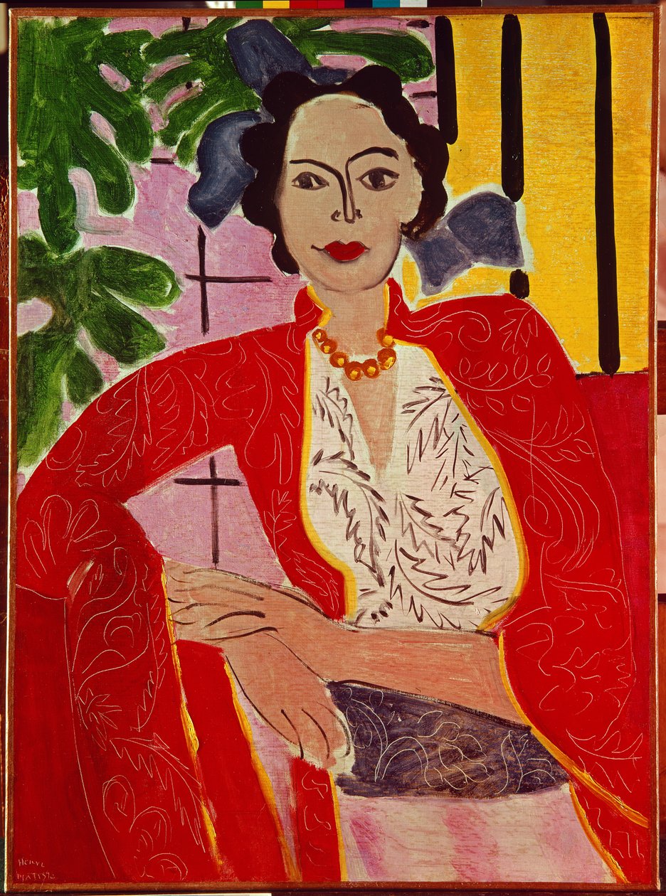 Vrouw met parelketting door Henri Matisse