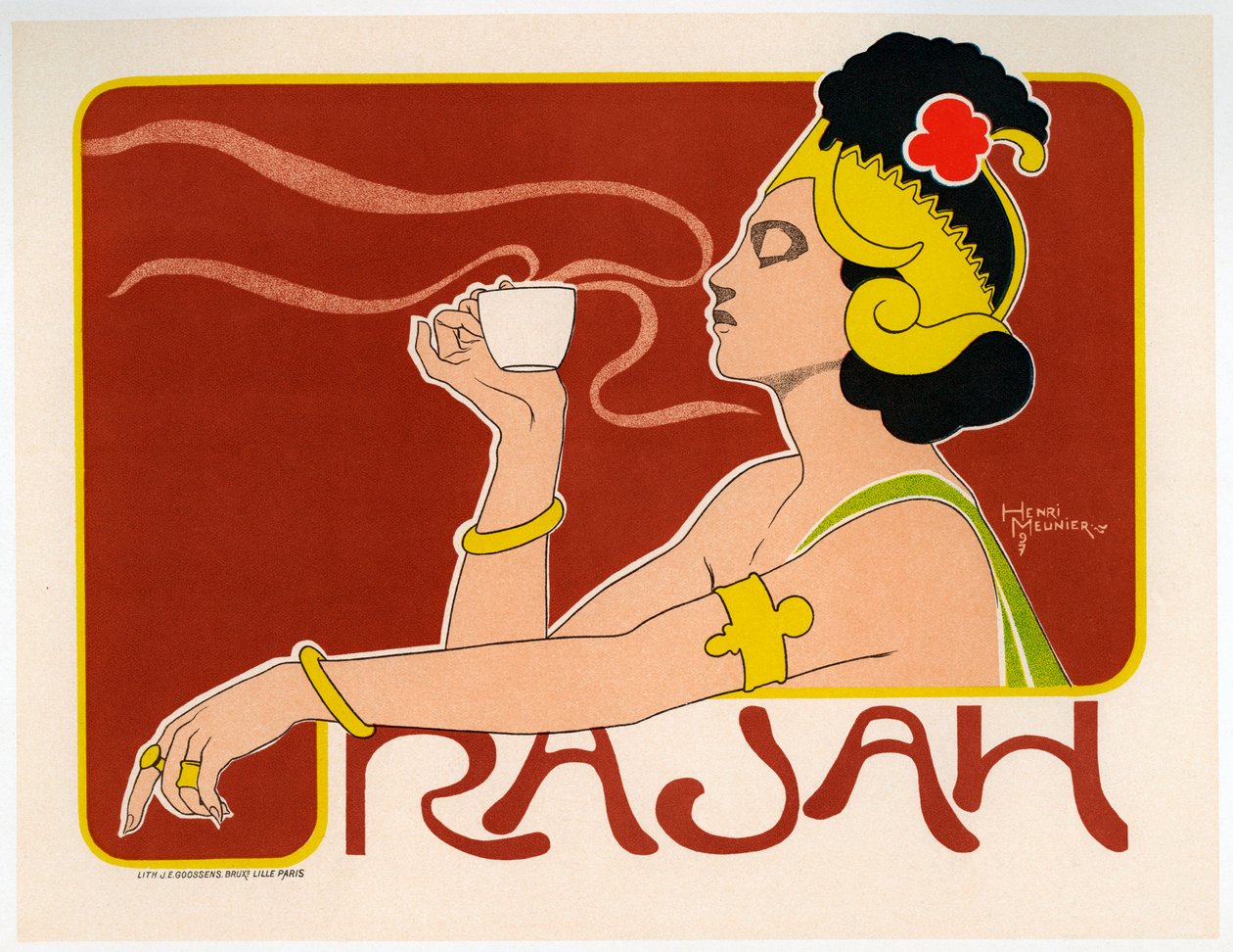 Rajah Koffie Poster, 1897 door Henri Meunier
