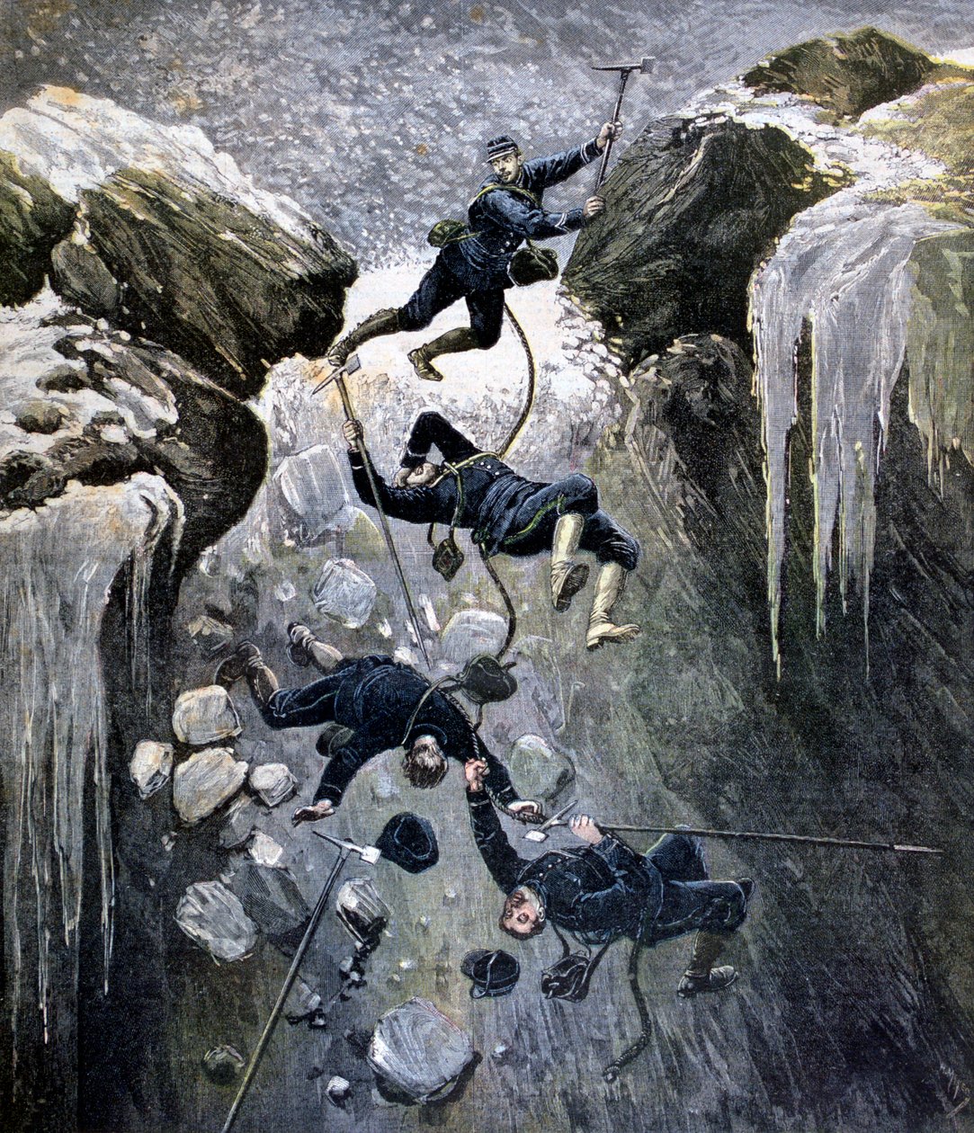Een vreselijk ongeluk in de Alpen, 1892 door Henri Meyer