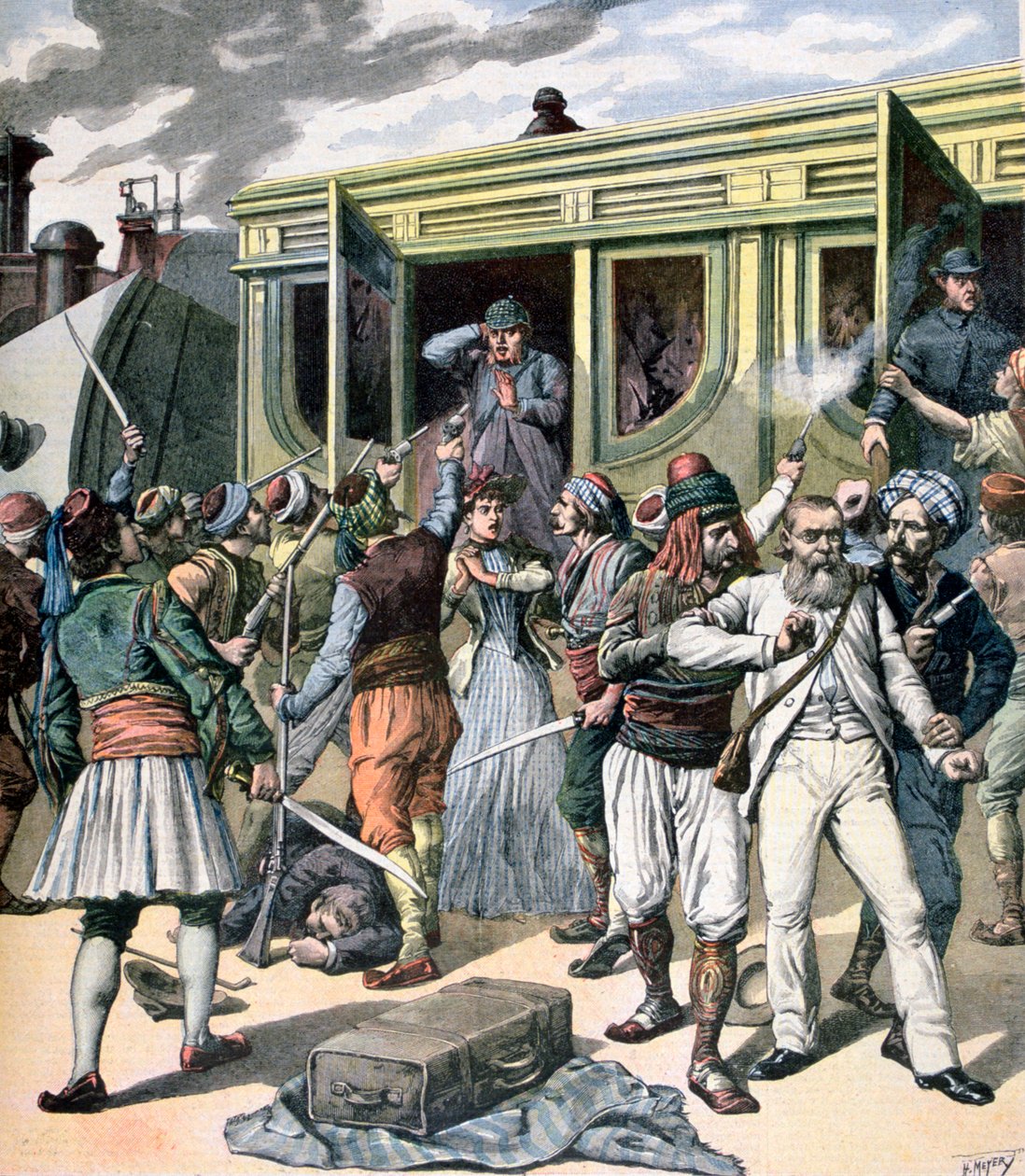 Gewapende overval in het Oosten, 1891 door Henri Meyer