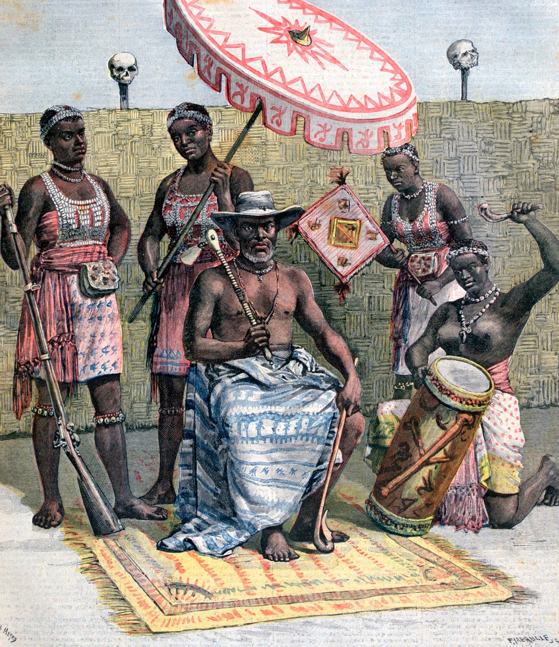Behanzin, koning van Dahomey, 1892 door Henri Meyer