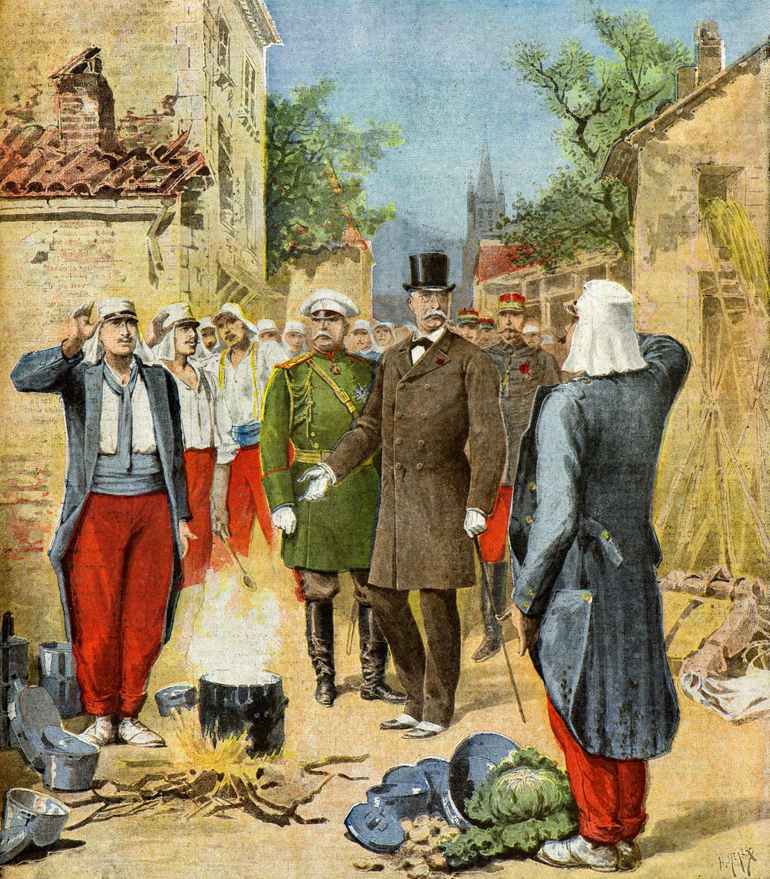 Felix Faure bij de grote manoeuvres,1895 (Illustratie) door Henri Meyer