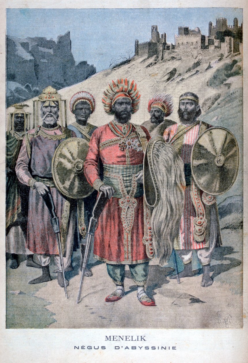 Menelik II van Abessinië, 1895 door Henri Meyer