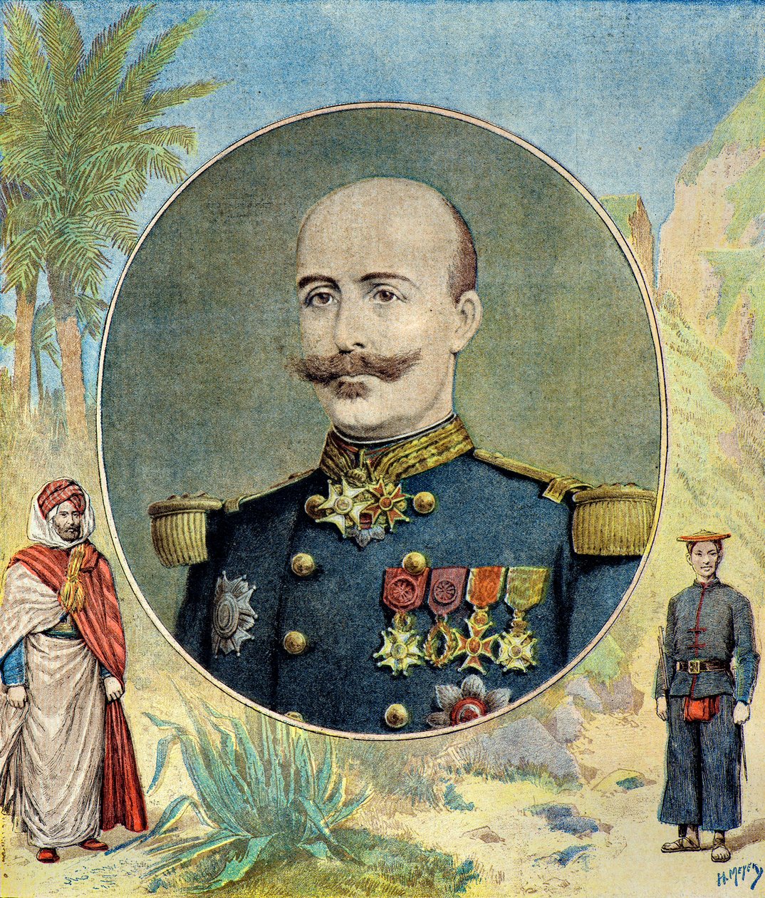 Portret van generaal Oscar de Negrier door Henri Meyer