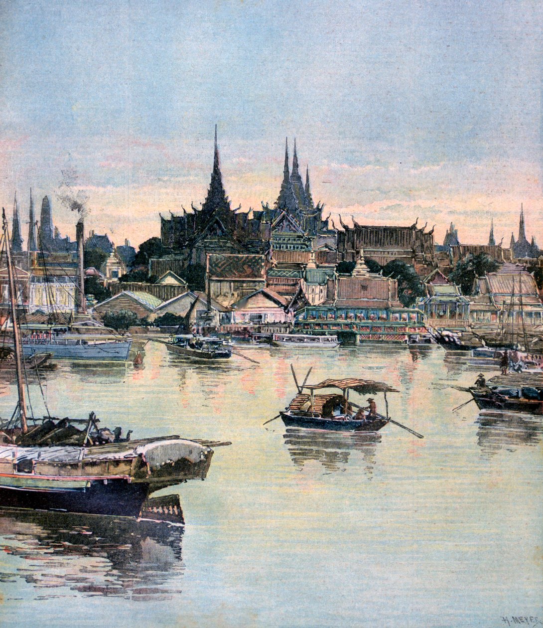 Uitzicht op Bangkok door Henri Meyer