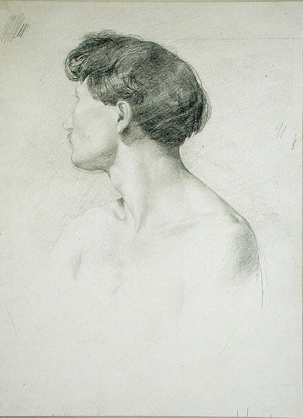 Man in profiel door Henri Michel Antoine Chapu