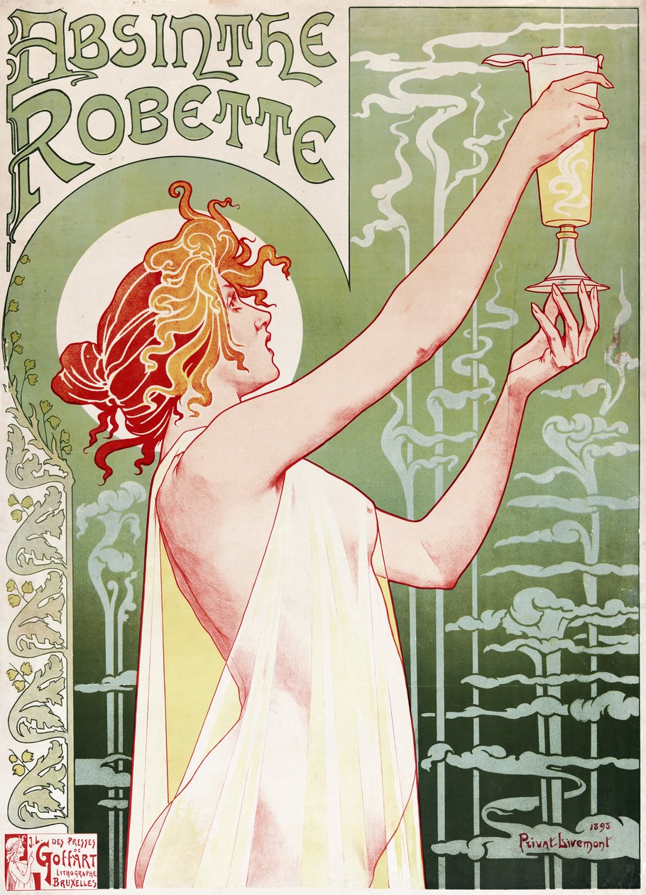 Absinthe Robette poster door Henri Henri Antoine Théodore Livemont