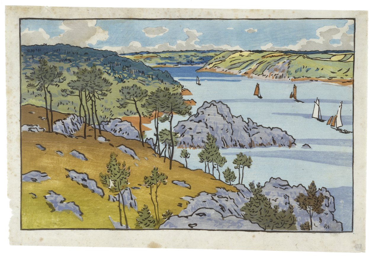 Monding van de Trieux bij Loguivy door Henri Rivière