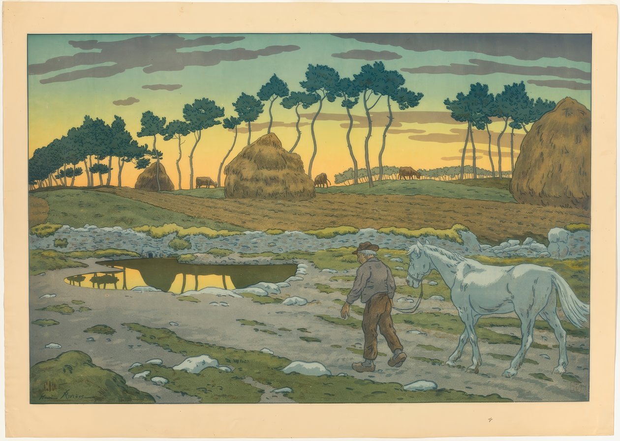 Schemering door Henri Rivière