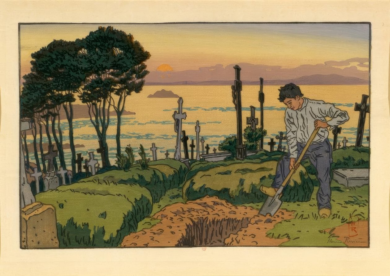 De doodgraver van de Saint-Jean begraafplaats in Tréboul door Henri Rivière