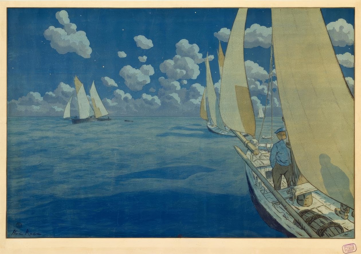 Nacht op zee door Henri Rivière