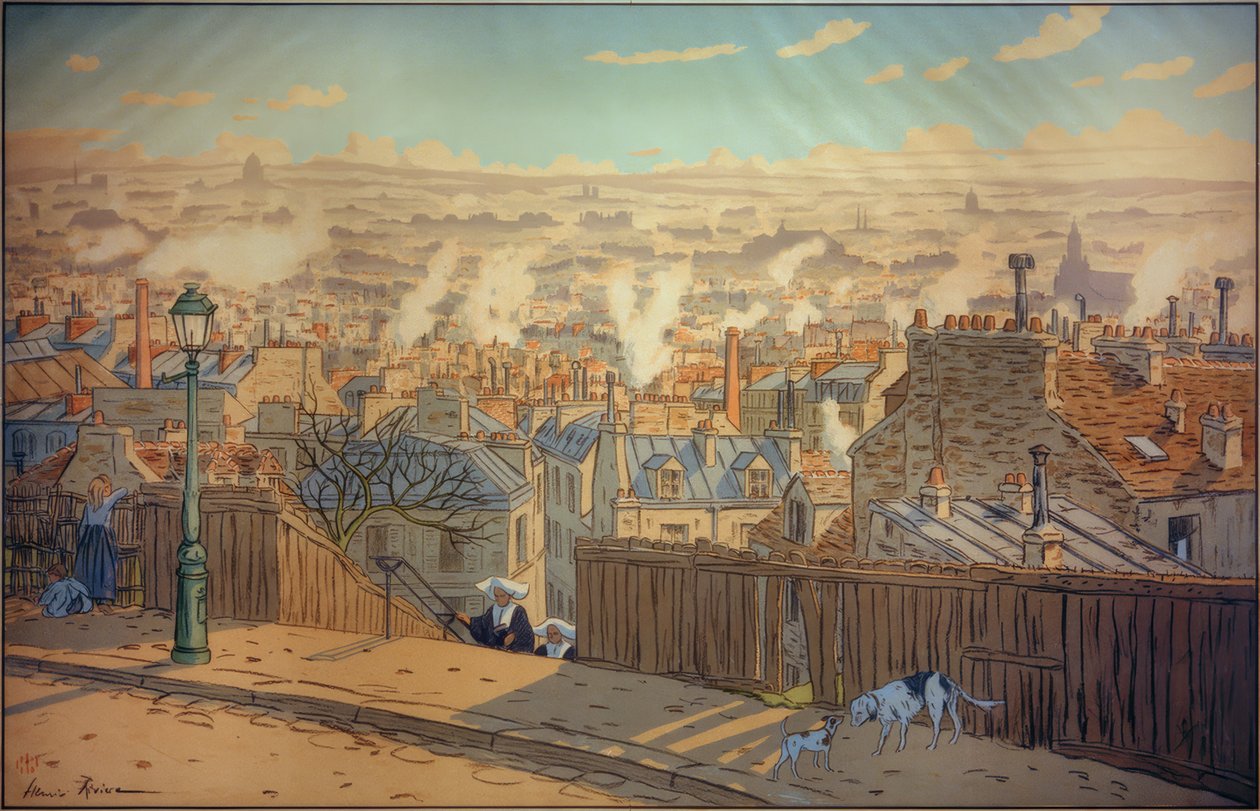 Parijs met uitzicht op Montmartre door Henri Rivière