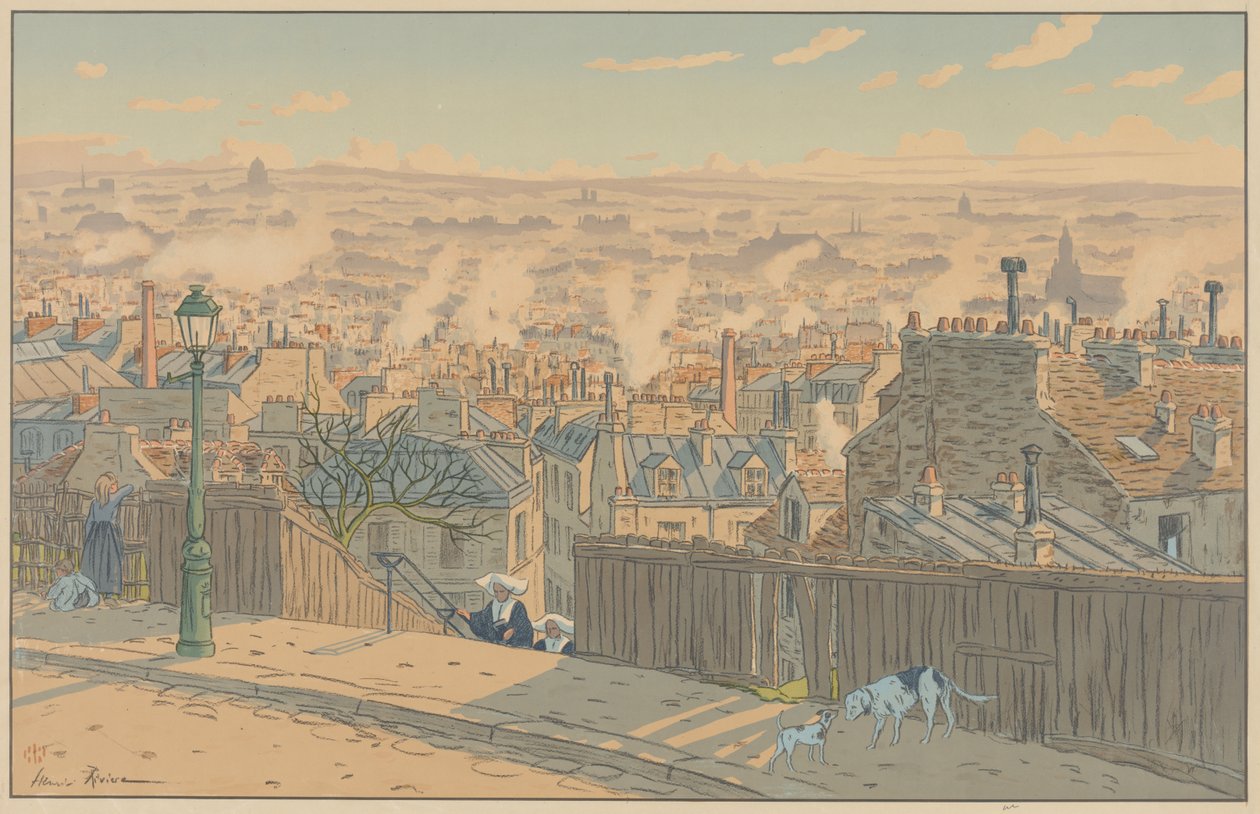Parijse landschappen: Parijs gezien vanaf Montmartre door Henri Rivière