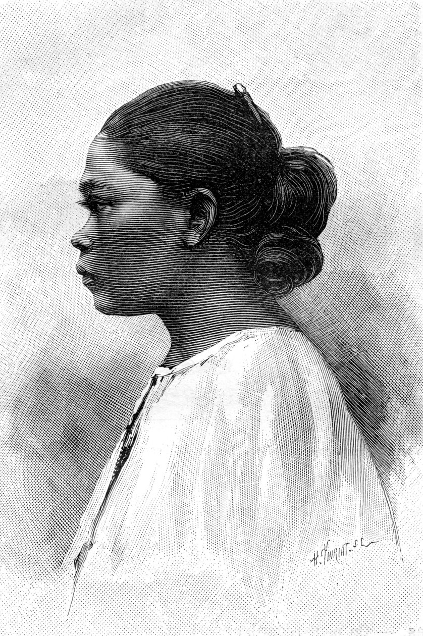 Maleisische vrouw, 19e eeuw door Henri Thiriat