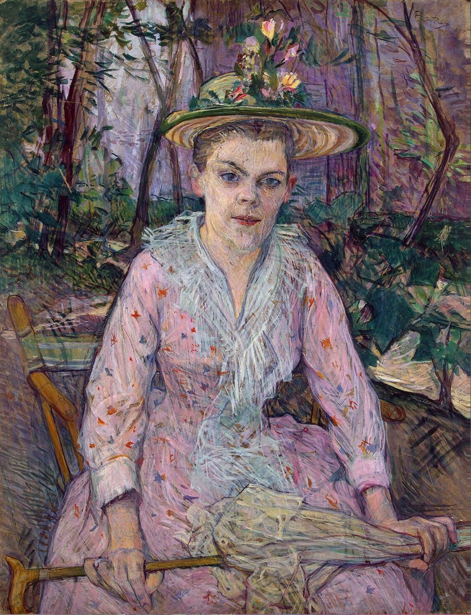 Vrouw met een paraplu door Henri de Toulouse Lautrec