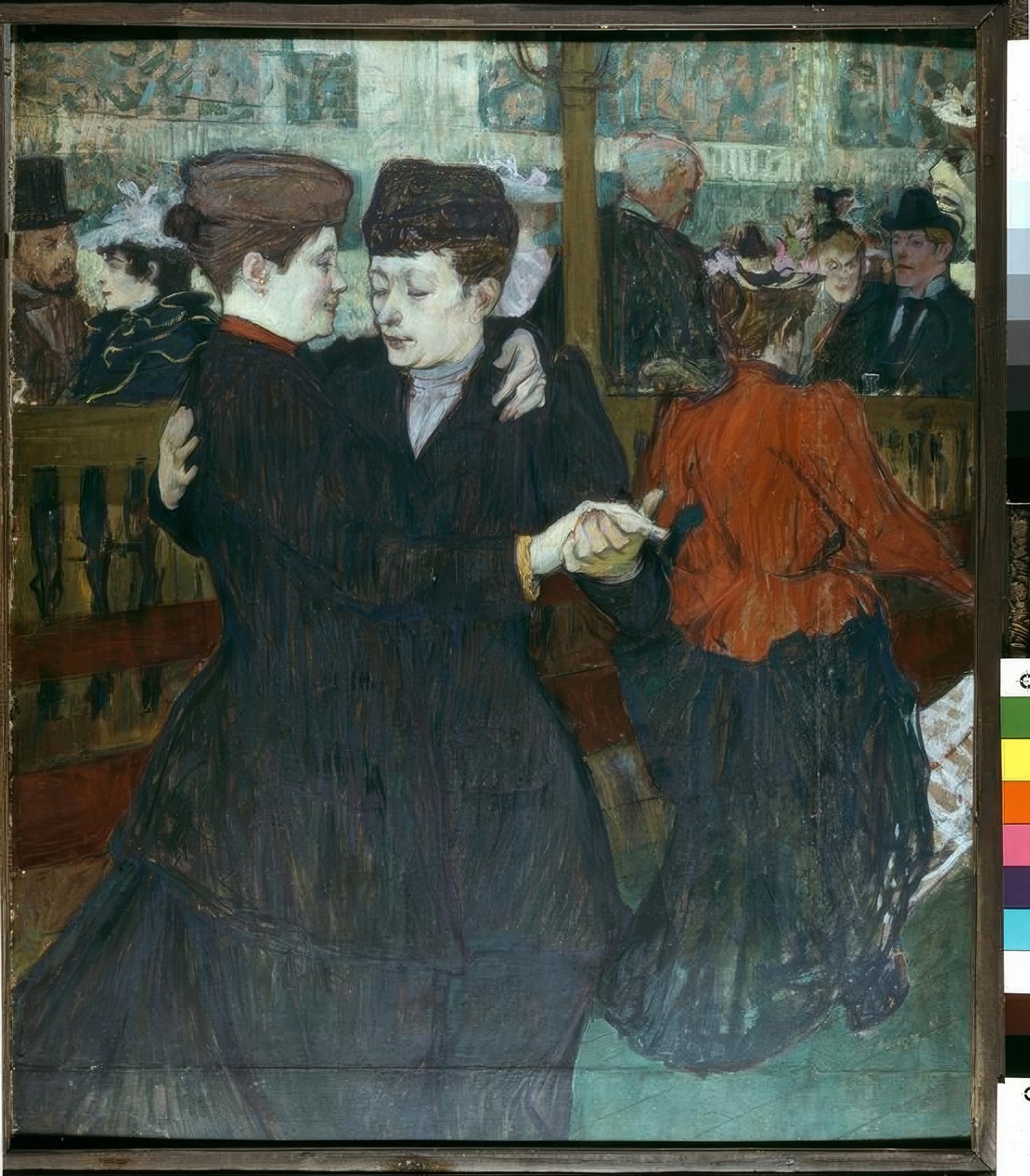 In de Moulin-Rouge. De twee danseressen door Henri de Toulouse Lautrec