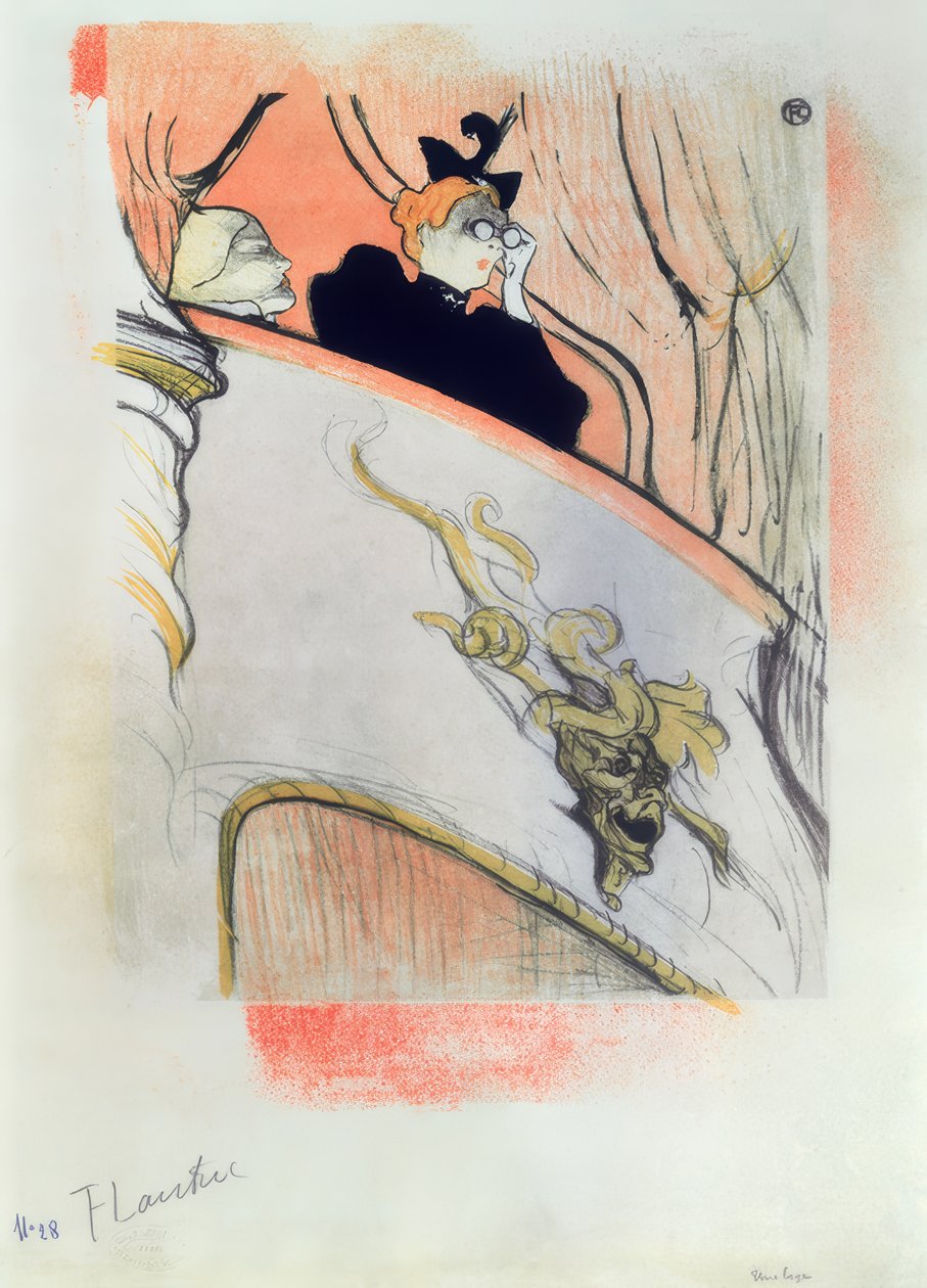 De loge met het gouden masker door Henri de Toulouse Lautrec