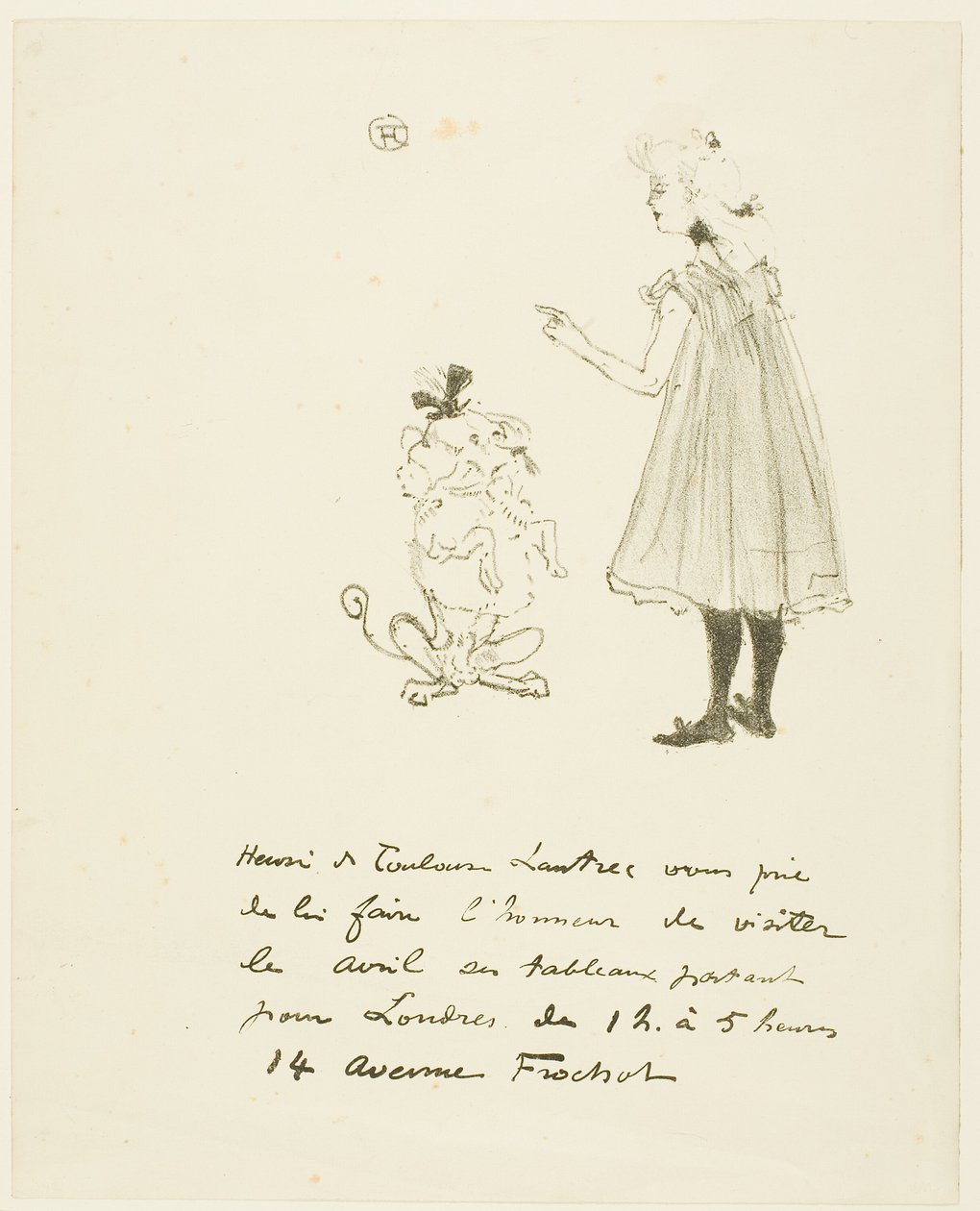 Uitnodiging voor een Tentoonstelling door Henri de Toulouse Lautrec