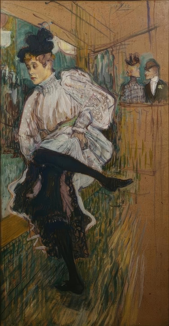 Jane Avril dansend door Henri de Toulouse Lautrec
