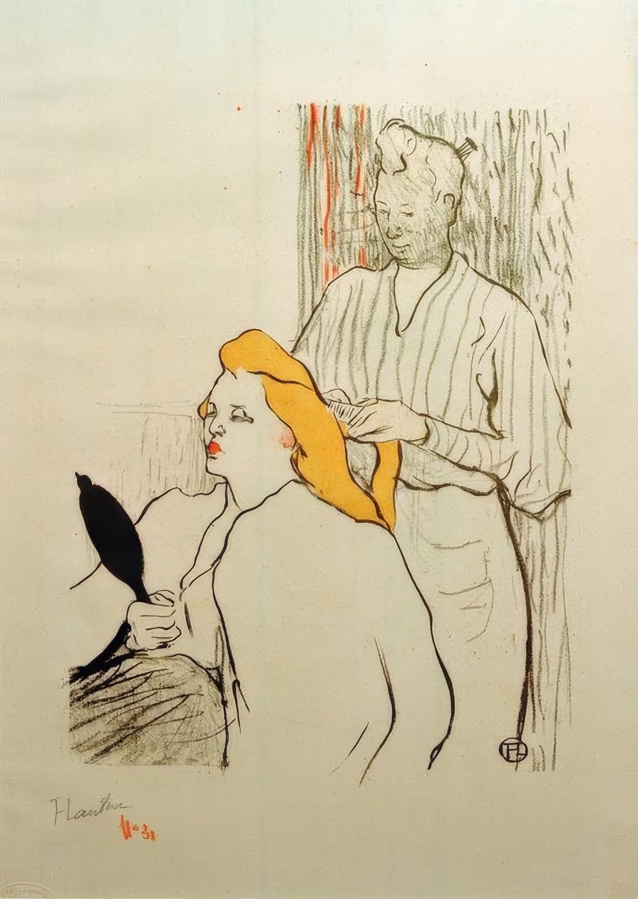 Het kapsel door Henri de Toulouse Lautrec