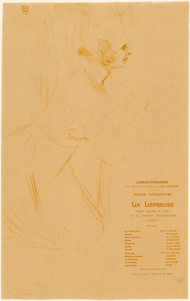 De melaatse door Henri de Toulouse Lautrec