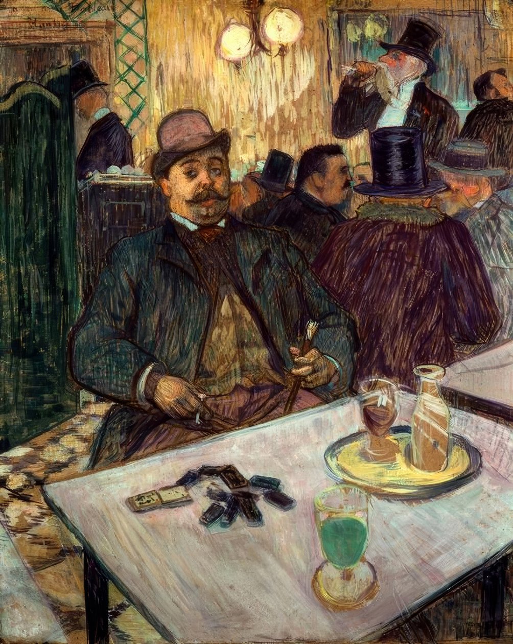 Monsieur Boileau in het café door Henri de Toulouse Lautrec